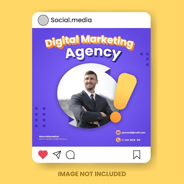 Digitale marketing instagram plaatst vectorsjabloon