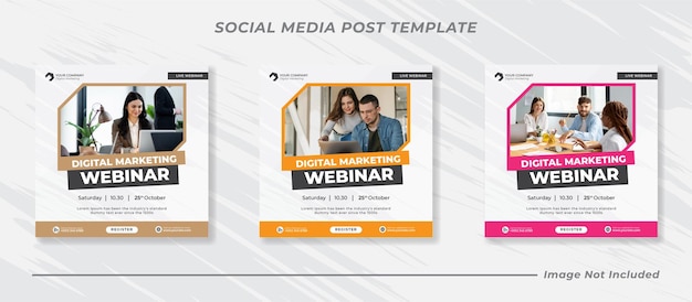 Digitale marketing live webinar en zakelijke social media postsjabloon