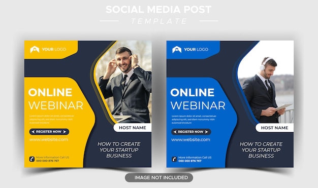 Digitale marketing live webinar sociale media sjabloon