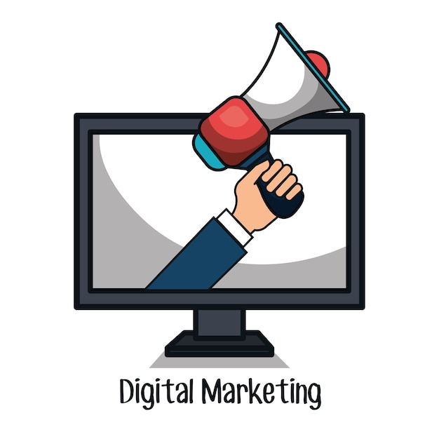 digitale marketing plat pictogrammen