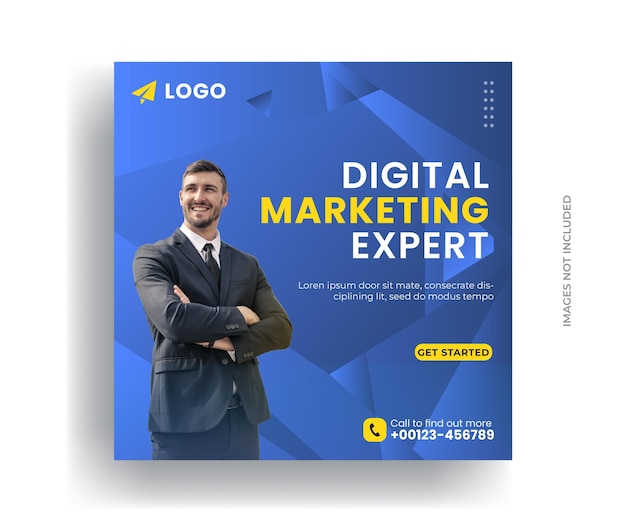 Digitale marketing social media facebook post en corporate flyer template