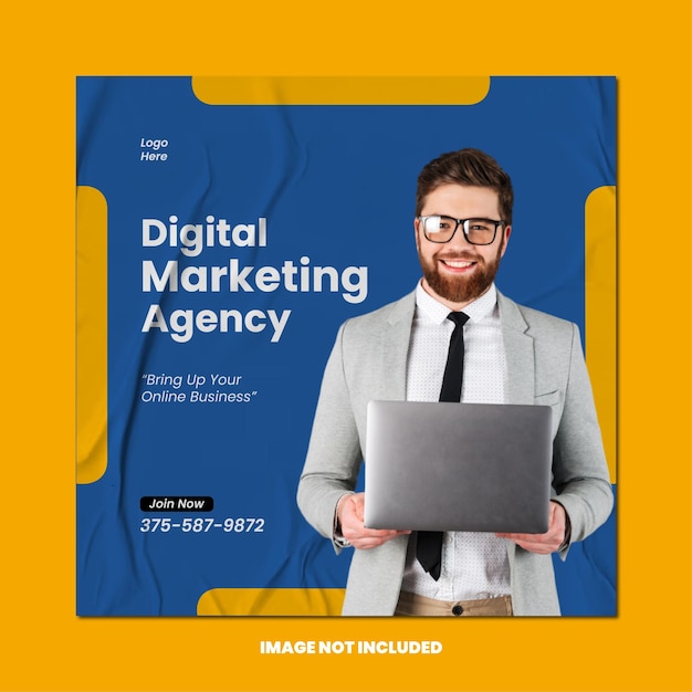 Digitale marketing social media poster sjabloon uniek ontwerp