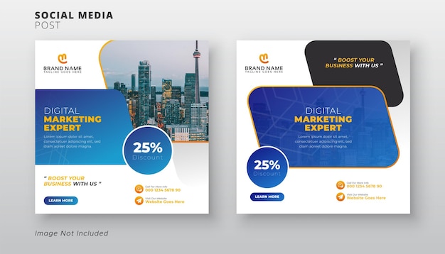 Digitale marketing web poster banner sociale media kit set van vierkante flyer post ontwerp