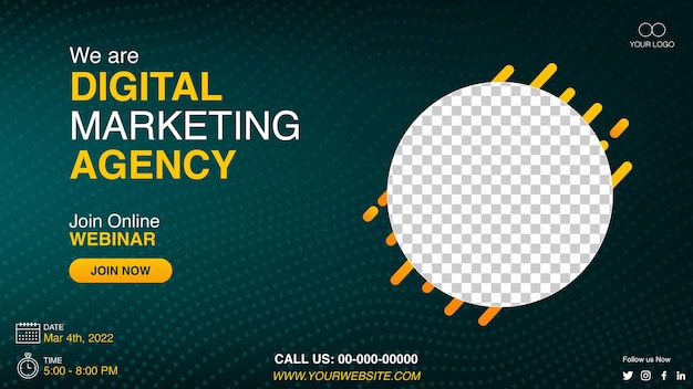 Digitale Marketing Webinar Banner Sjabloon Vector