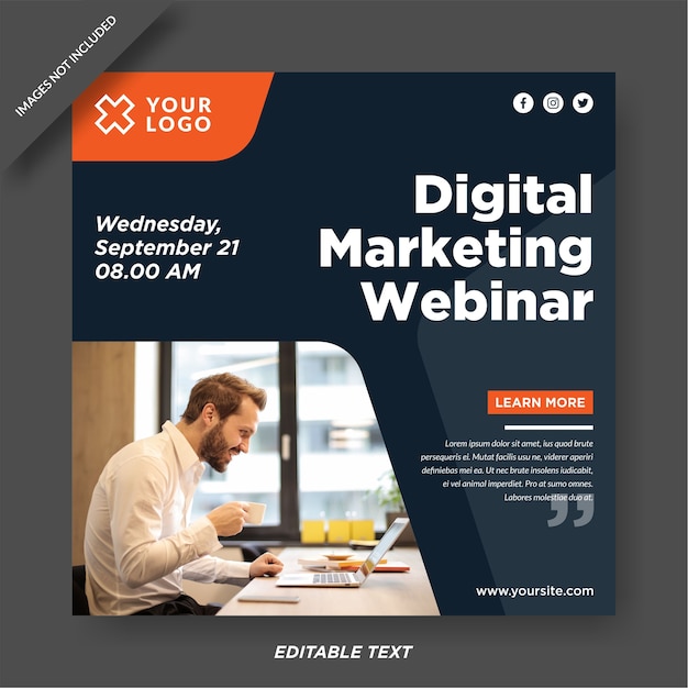 Digitale marketing webinar instagram ontwerpsjabloon