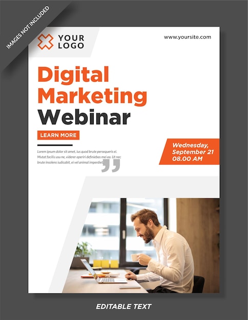 Digitale marketing webinar poster sjabloonontwerp