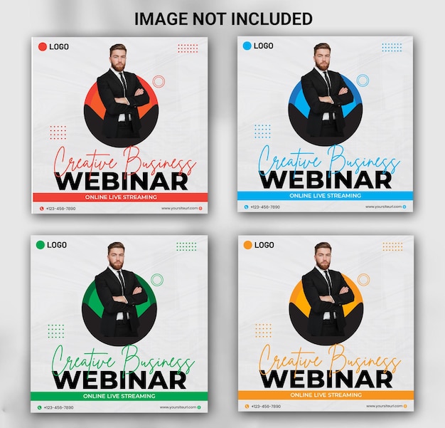 Vector digitale marketing webinar vergadering seminar conferentie sociale media postsjabloon