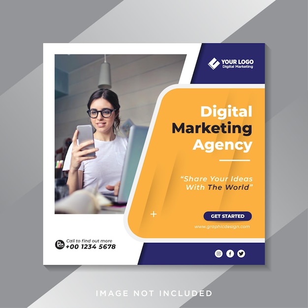 Digitale marketingbureau en Corporate Social Media Post Template
