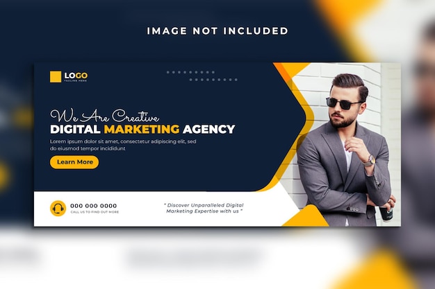 Vector digitale marketingbureau social media cover en web banner template