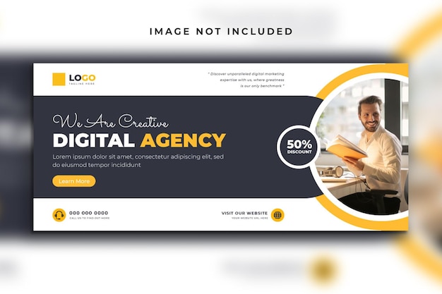 Vector digitale marketingbureau social media cover en web banner template