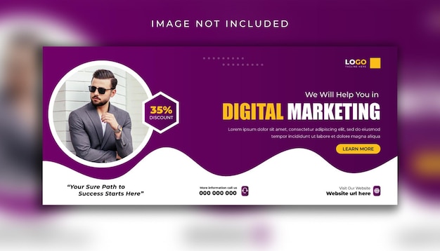 Vector digitale marketingbureau social media cover en web banner template