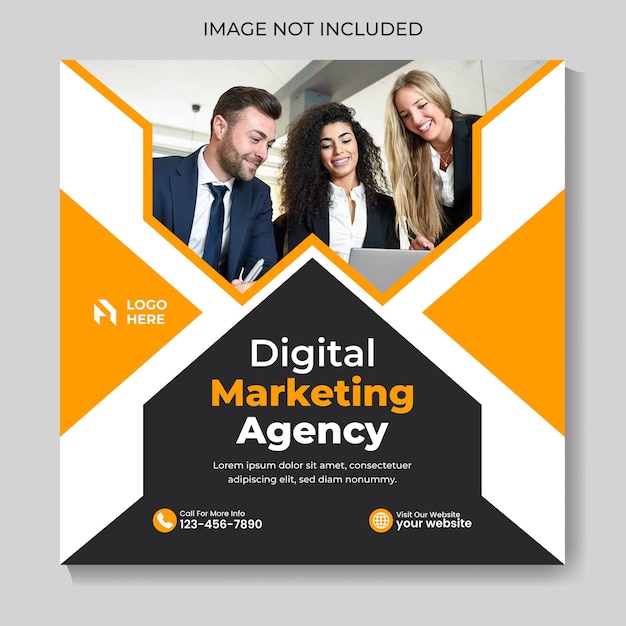 Digitale marketingbureau social media post design en corporate web banner sjabloon