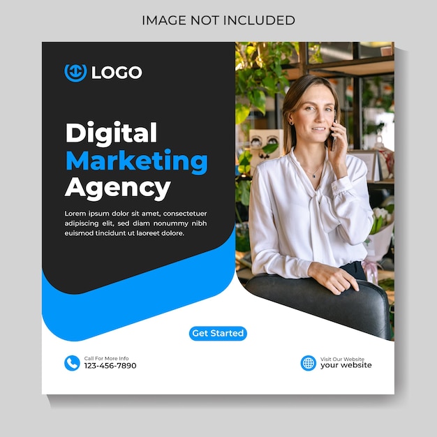 Digitale marketingbureau social media post design en corporate web banner sjabloon