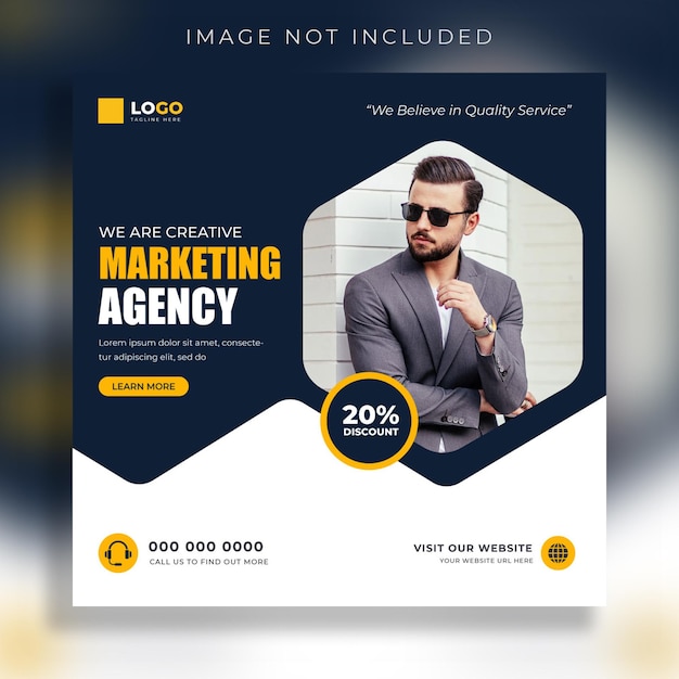 Vector digitale marketingbureau social media post en web banner template