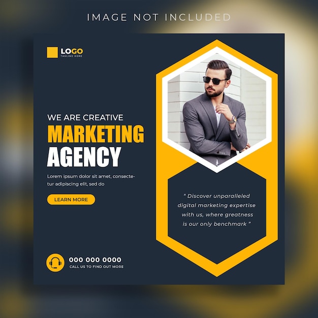 Vector digitale marketingbureau social media post en web banner template