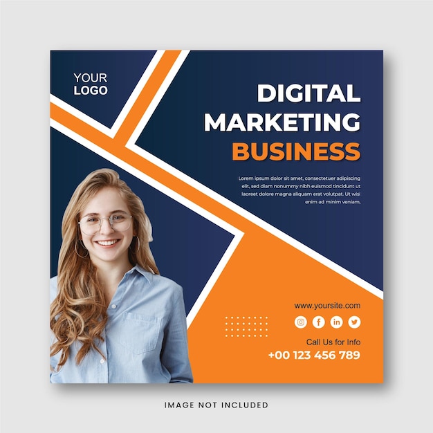 Digitale marketingbureau sociale media post Ontwerp sjabloon