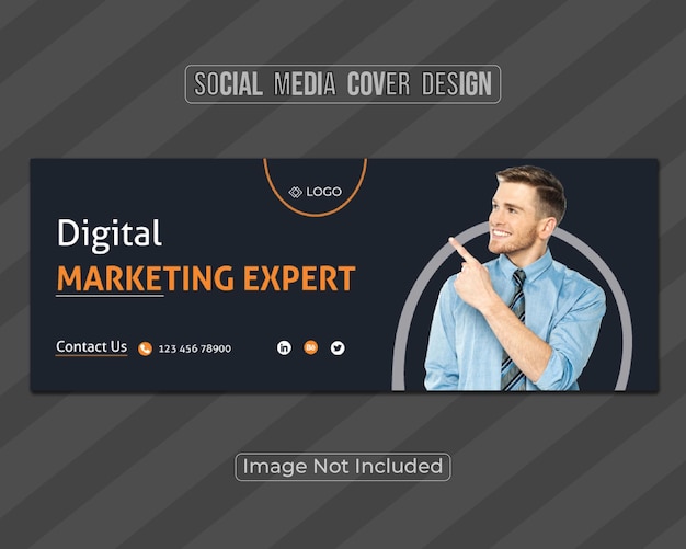 Digitale marketingexpert en social media face book cover post ontwerpsjabloon