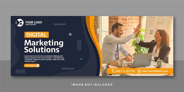 Vector digitale marketingoplossing facebook banner premium design