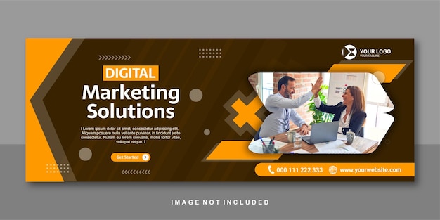 Digitale marketingoplossing facebook banner premium design