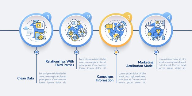 Digitale marketingplatform opties cirkel infographic sjabloon