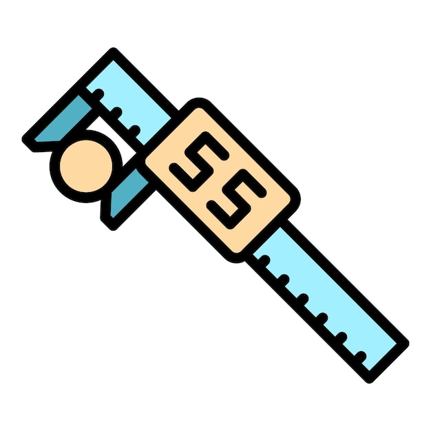 Digitale micrometer constructie pictogram overzicht digitale micrometer constructie vector pictogram voor webdesign geïsoleerd op witte achtergrondkleur plat