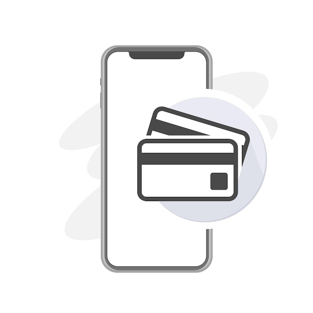 Digitale mobiele portemonnee betalingsconcept creditcard online betalen met kaart internetbankieren creditcard pictogram met smartphone vectorillustratie