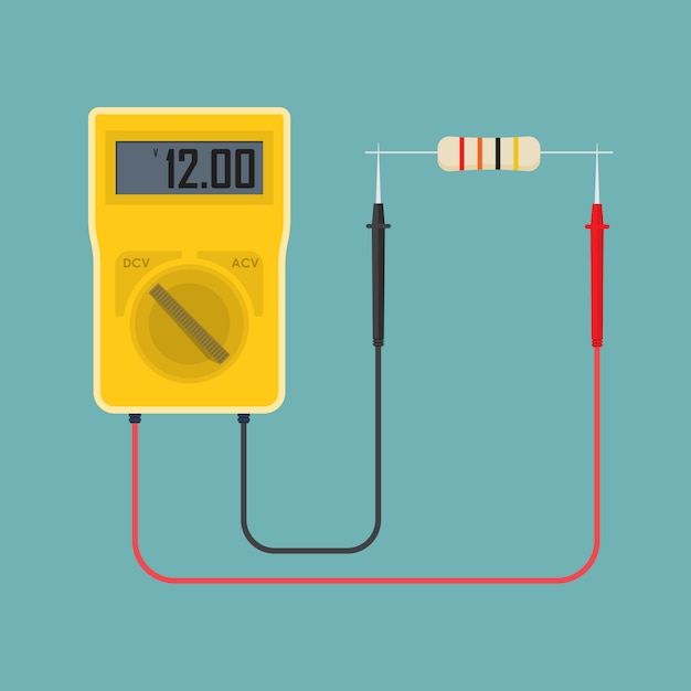 Digitale multimeter met weerstand.