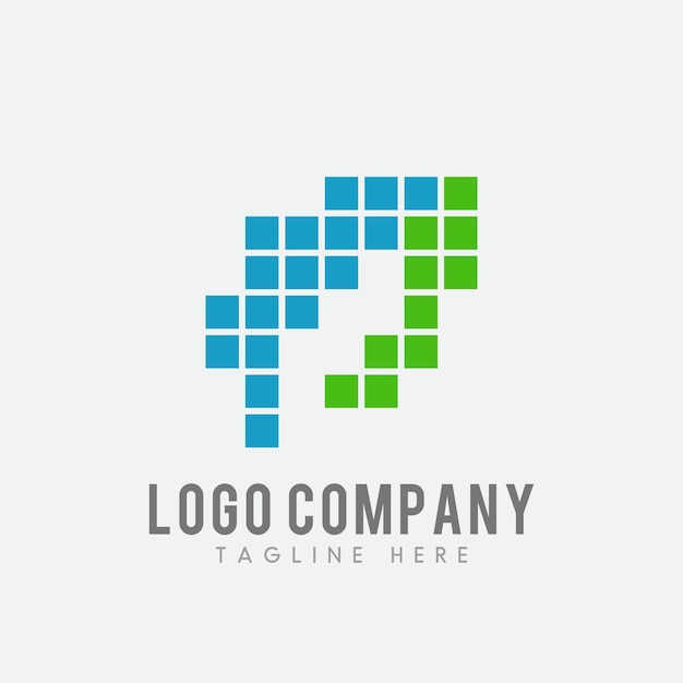Vector digitale pixel laat logo abstract