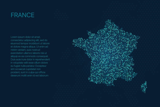 Digitale pixelkaart van Frankrijk voor ontwerp