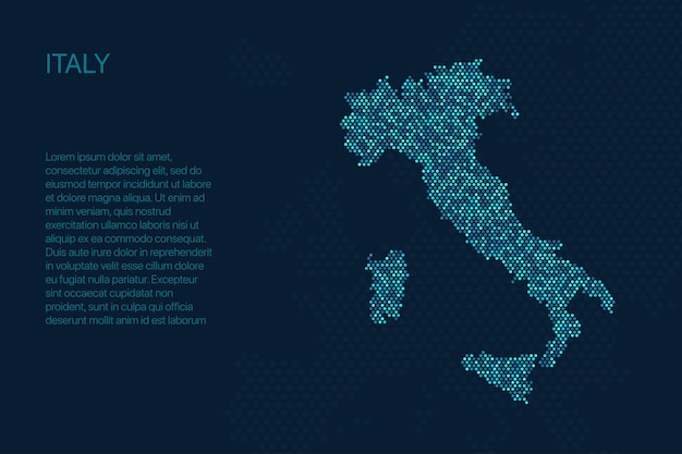 Digitale pixelkaart van Italië voor ontwerp