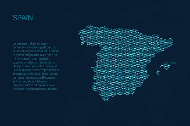 Digitale pixelkaart van Spanje voor ontwerp