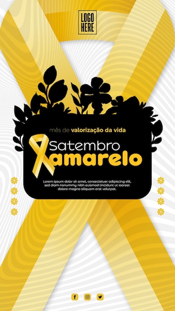 Vector digitale portretposter satembro amarelo in het portugees