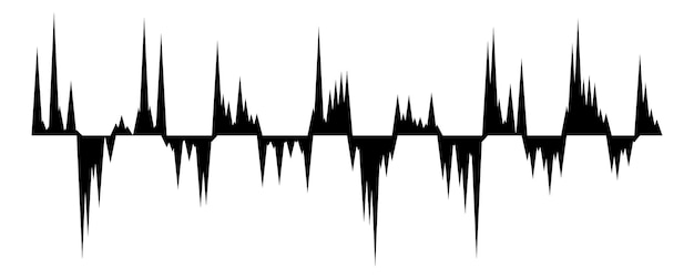 Digitale ruisopname Gladde amplitude zwarte vorm