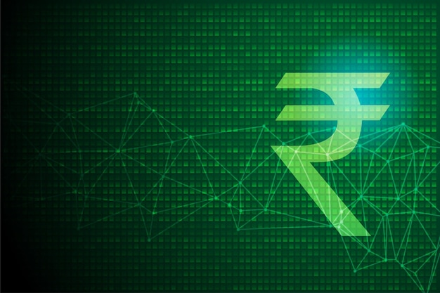 Vector digitale rupee indiase valuta technologie achtergrond vector