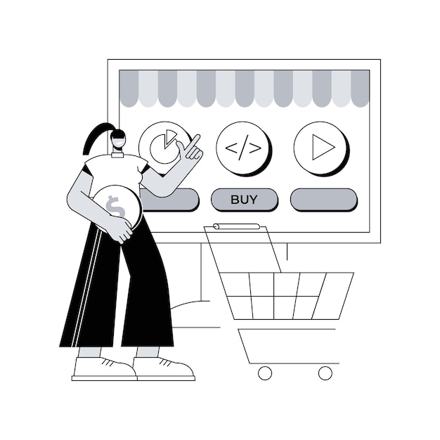 Digitale service marktplaats abstract concept vectorillustratie