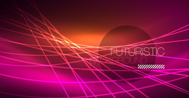 Digitale technologie abstracte achtergrond neon geometrisch ontwerp abstracte gloeiende lijnen kleurrijke techno achtergrond futuristische vorm