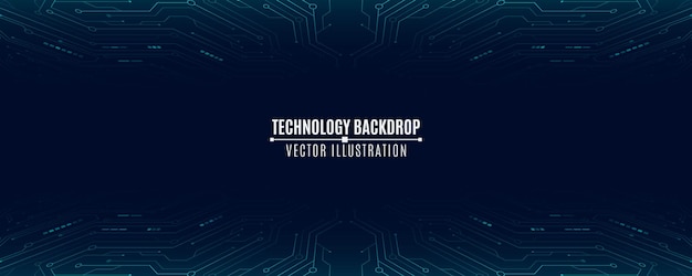 Digitale technologische achtergrond met abstracte gloeiende schakellijnen en elektronische elementen