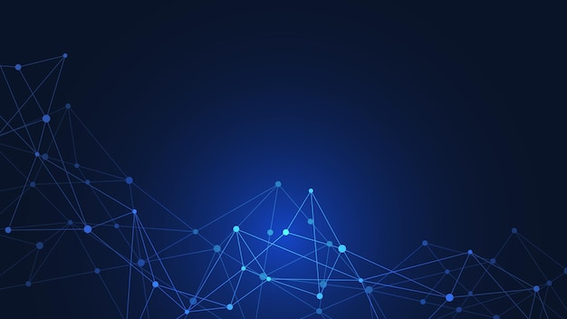 Digitale technologische achtergrond met verbindende punten en lijnen
