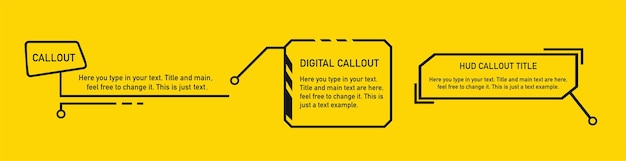 Digitale toelichtingen, titels kadertekst. Set sjablonen, moderne banners, presentatie geïsoleerd.