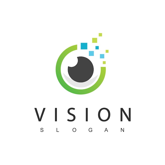 Vector digitale visie multimedia logo ontwerpsjabloon