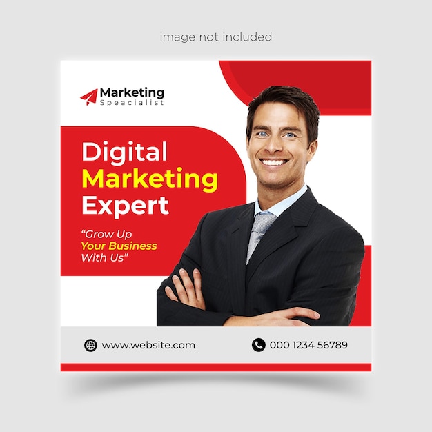 Digitale zakelijke marketing social media post en webbanner