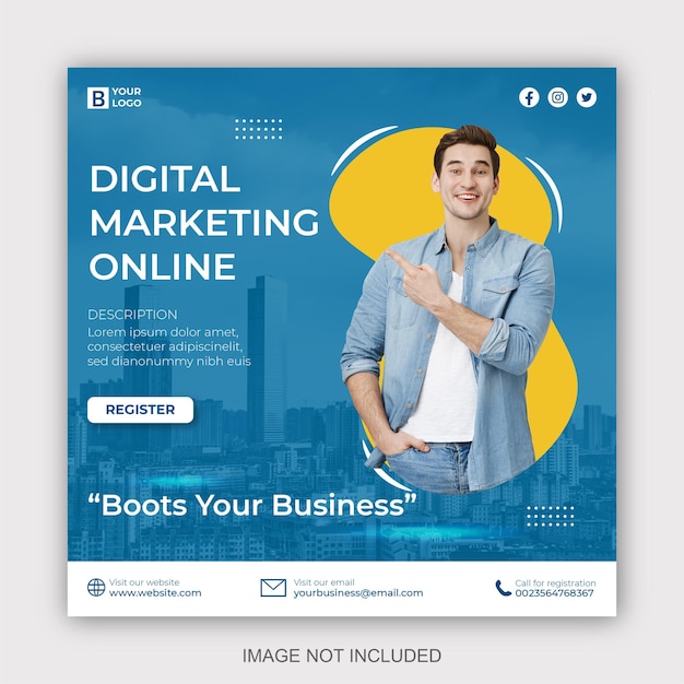Digitale zakelijke marketing sociale media banner