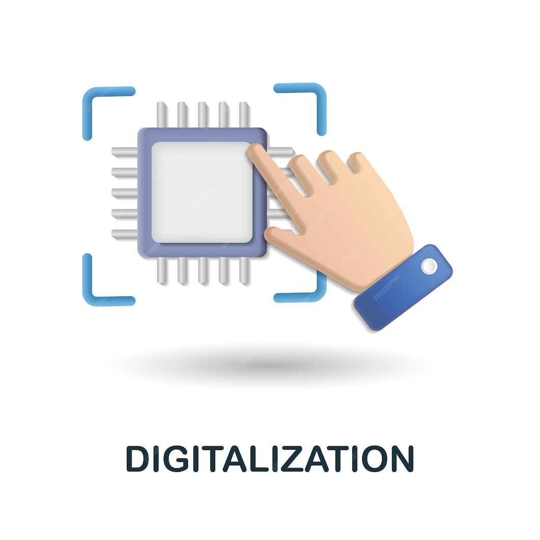Premium vector digitalization icon 3d illustration from