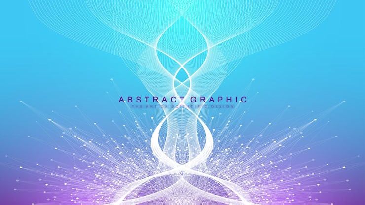 Vector 연결된 선과 점, 물결 흐름이 있는 추상적인 배경. 디지털 신경망. 프레젠테이션을 위한 네트워크 및 연결 배경. 그래픽 다각형 배경입니다. 벡터 일러스트 레이 션.