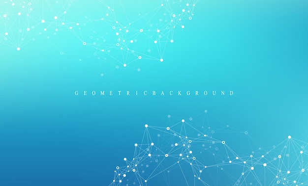 Digits abstracte achtergrond met verbonden lijn en punten golfstroom digitale neurale netwerken een