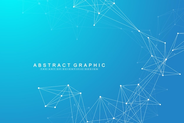 Digits abstracte achtergrond met verbonden lijn en punten golfstroom Digitale neurale netwerken Netwerk en verbinding achtergrond voor uw presentatie Grafische veelhoekige achtergrond Vector illustratie