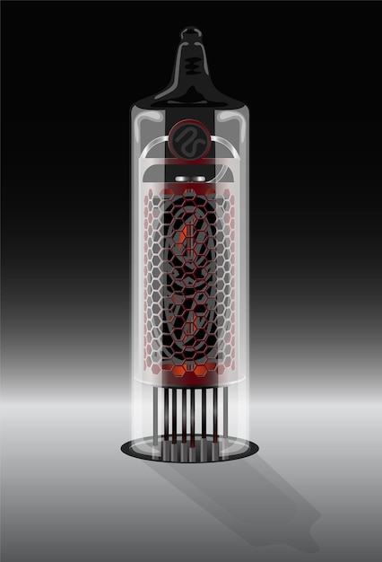 Vector digits on vintage vacuum tube display. vector illustration