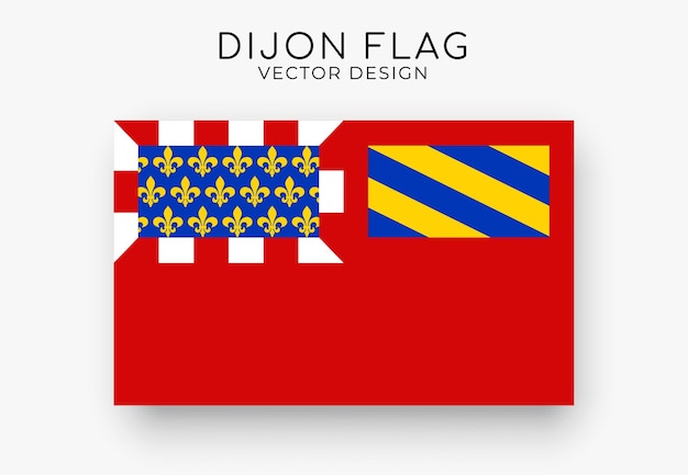 ディジョンの旗白い背景ベクトル図の詳細なフラグ