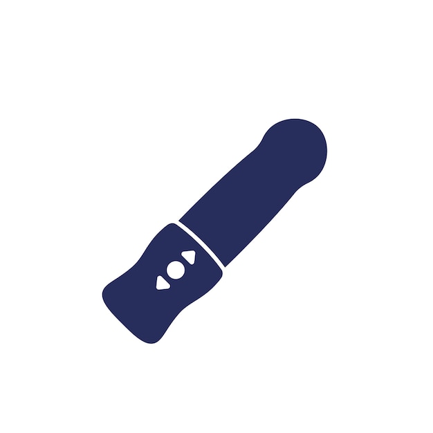 Vector dildo vibrator icon on white