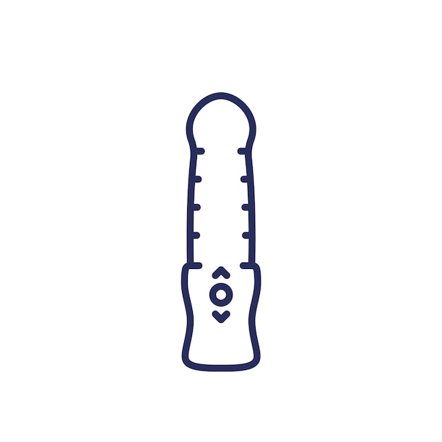 dildo vibrator line icon on white